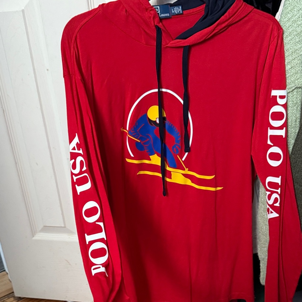 Winter Olympic Polo by Ralph Lauren Red Long Sleeve Shirt